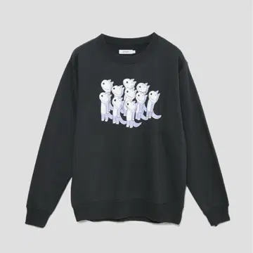 그라니프 11마리 고양이 맨투맨 S 사이즈 블랙 남녀 공용