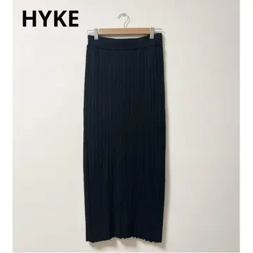 하이크 타이트 스커트 여성용 2 니트 리브 롱 기장 블랙 HYKE