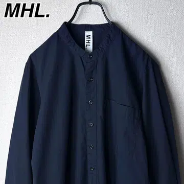 MHL. 마가렛호웰 밴드 카라 셔츠 네이비