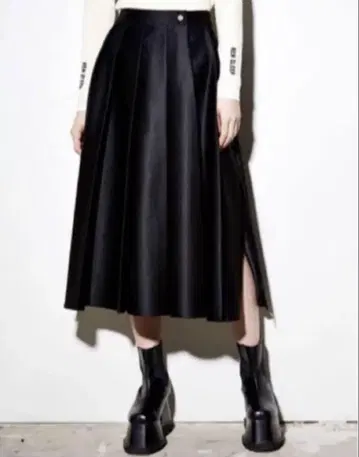 PAMEO POSE 파메오 포즈 블랙 롱 스커트 무지 M