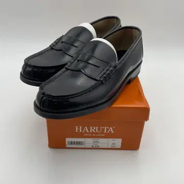 미사용 새상품 HARUTA 가죽 로퍼 BLACK 26cm 3E