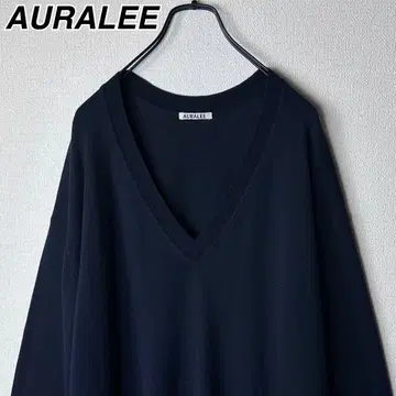 AURALEE 21AW V넥 니트 스웨터 오라리