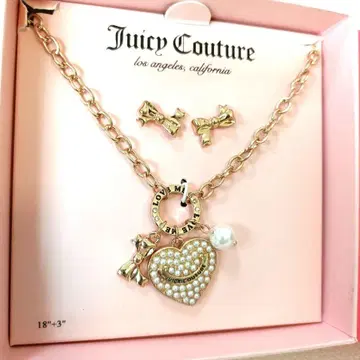 [ 미사용 새상품 ] Juicy Couture 하트 목걸이와 귀걸이 세트