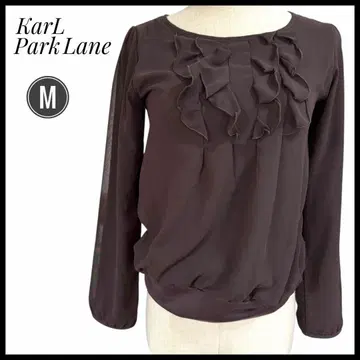 KarL Park Lane 컬 크레인 프릴 긴팔 블라우스 M 브라운