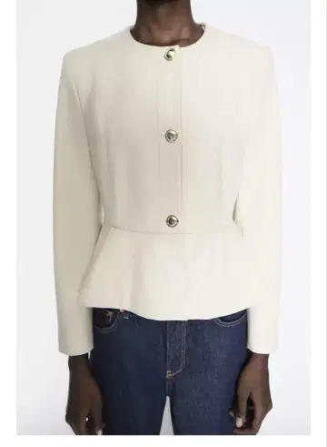 ZARA 가죽풍 페플럼 블레이저