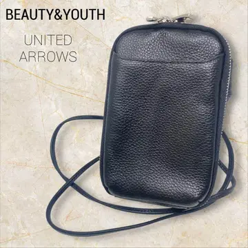 미사용 BEAUTY&YOUTH BY 지갑 숄더 블랙 가죽