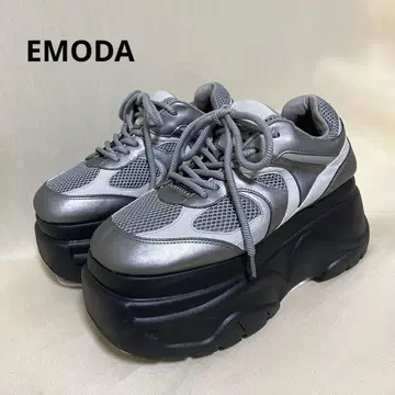 EMODA 에모다 탱크 벌키 스니커즈 실버 L 깔창 없음