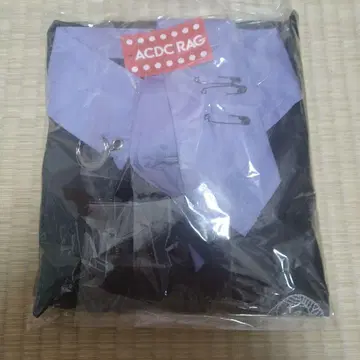 ACDC RAG 넥타이 포함 긴팔 셔츠 하라주쿠 스타일 서브컬쳐
