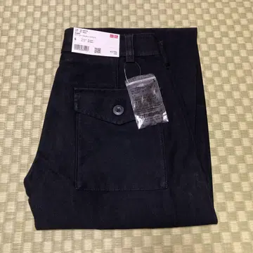 신색상 UNIQLO 저지 배럴 레그 팬츠 S 블랙