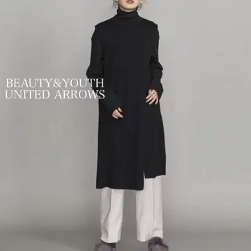새상품급 뷰티 앤 유스 BY 14게이지 슬릿 니트 롱 베스트
