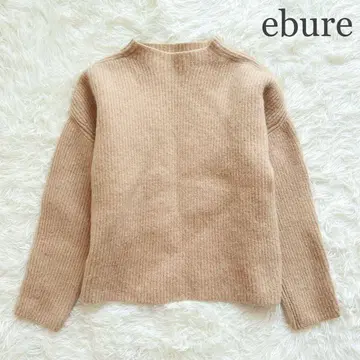 [ 새상품급 ] 에부르 긴팔 니트 크루넥 숏 기장 리브 니트 베이지