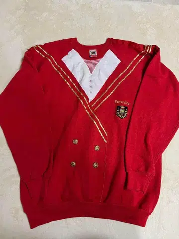 USA 구제 의류 90's 프룻 오브 더 룸 골드 버튼 맨투맨 XL