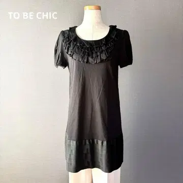 [ 새상품급 ] TO BE CHIC 반팔 티셔츠 튜닉 프릴 그로그랭