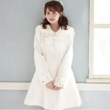 LIZLISA 퍼 세일러 A라인 코트