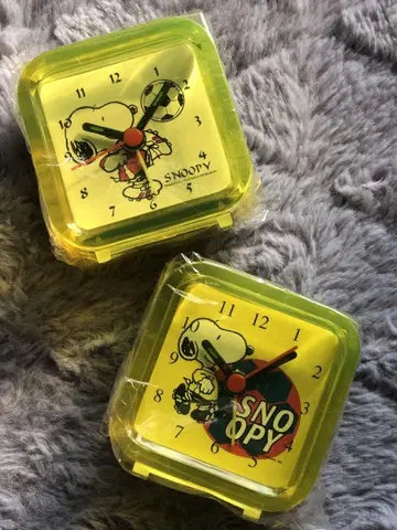 스누피 클리어 컬러 탁상시계 레트로