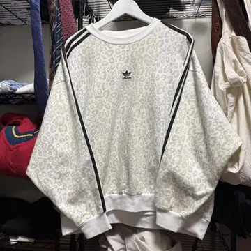 adidas 레오파드 무늬 맨투맨 L