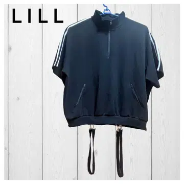 [새상품급] LILL 블랙 하프 지퍼 풀오버 반팔 XL
