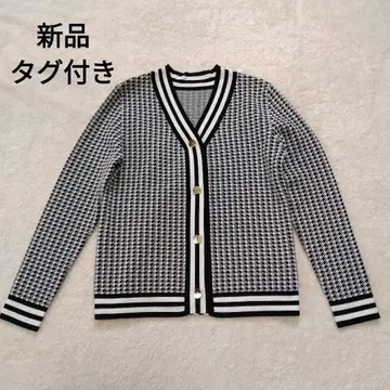 새상품 DAMA Collection 컬렉션 하운드투스 체크 가디건