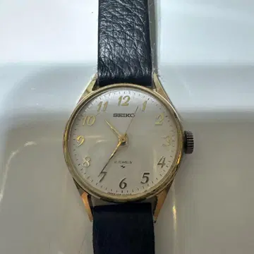SEIKO 손목시계 실버 다이얼 블랙 가죽 벨트