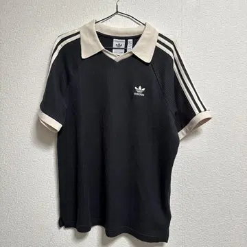 adidas 반팔 피케 셔츠 와플 블랙 티셔츠
