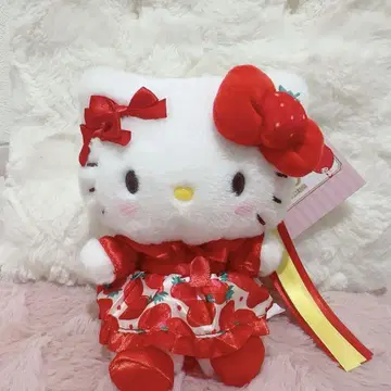 산리오 딸기신문 봉제 인형 키링 헬로키티
