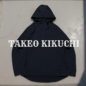 TAKEO KIKUCHI 아노락 후드티 남성용 블랙 사이즈 4 구제 의류