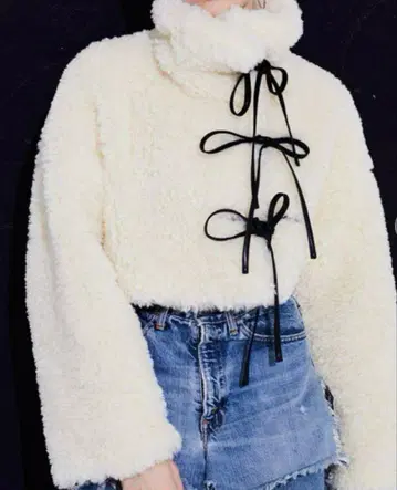 SORIN Synthetic Fur Lace-up Cardigan