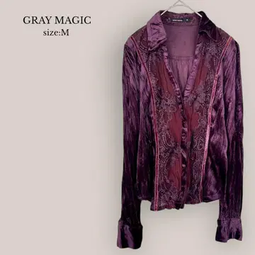 그레이 매직 GRAY MAGIC 벨루어 셔츠 페어리 그런지 퍼플