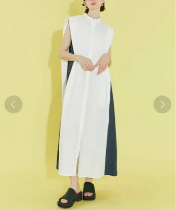 A+TOKYO 사이드 컬러 볼륨 원피스 M~L