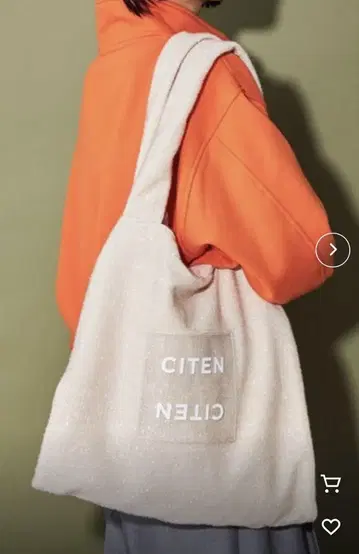 CITEN 키라키라 클리어 로고 토트백 베이지
