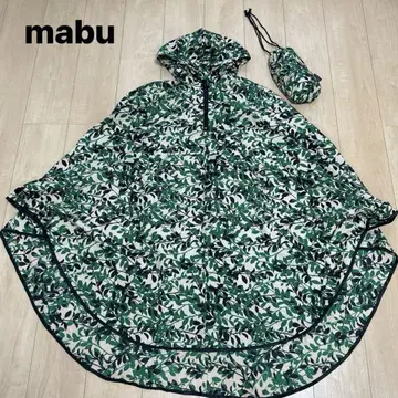 새상품 mabu 마부 레인 판초 보타니컬 올 패턴 우비 수납 봉투 포함