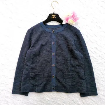 Leilian WHITE LABEL 가디건 자켓 네이비 현행