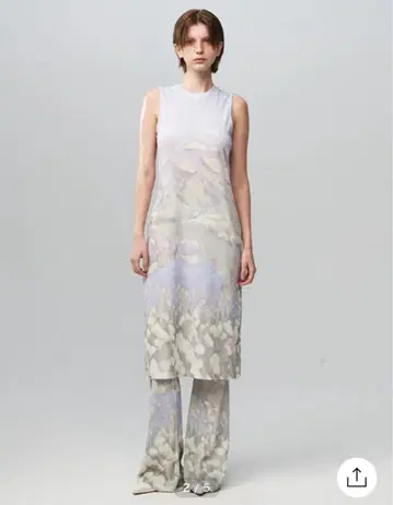 kijun print sleeveless dress print blue