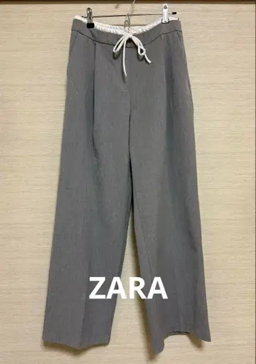 [ ZARA ] WIDE-LEG 팬츠 더블 허리 밴딩 와이드 팬츠 S