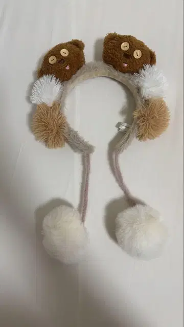 곰 귀 폼폼 머리띠