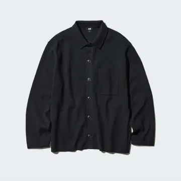 새상품 UNIQLO 유니클로 미라노 리브 셔츠 가디건 블랙 XL 블랙