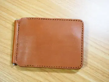 머니클립 천연 가죽 도치기 가죽 지갑 심플 남성용 브라운 핸드메이드
