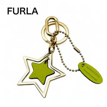 [ 새상품급 ] FURLA 훌라 키 참 별 골드 가죽 고급스러움