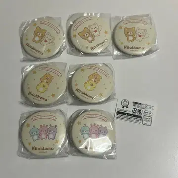 리락쿠마 성곰식 캔뱃지 7개 세트