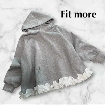 새상품급! Fit more 밑단 프릴 테인트 라인 후드티 GREY