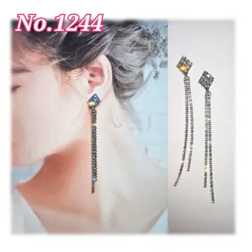 [ 1244 ] 스와로브스키 체인 롱 스톤 귀걸이/귀찌
