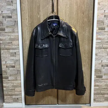 BEAMS 싱글 소가죽 가죽 자켓 M