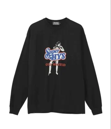 Super HYS GIRL WASTED 롱 슬리브 T셔츠