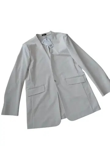 택 포함 새상품 하이 스트레치 트리코트 컬러리스 자켓/플라스테/노카라