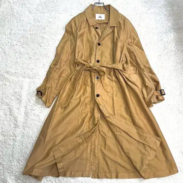 새상품급 OUTIL 우티 롱 코트 벨트 포함 맥시 길이 면 100% S