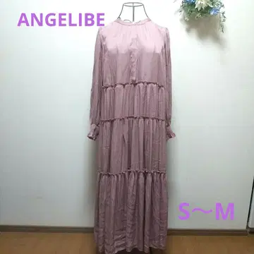 ANGELIBE 다크 핑크 롱 원피스 긴팔 S~M a0098