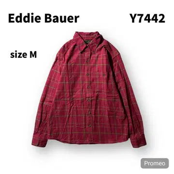 [즉시 구매 OK] Eddie Bauer 긴팔 코튼 셔츠 사이즈 M 레드