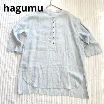 [새상품급] hagumu 코튼 얇은 소재 튜닉 가을 내추럴 린넨100%