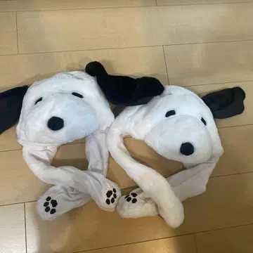 강아지 얼굴 머리띠 화이트 블랙