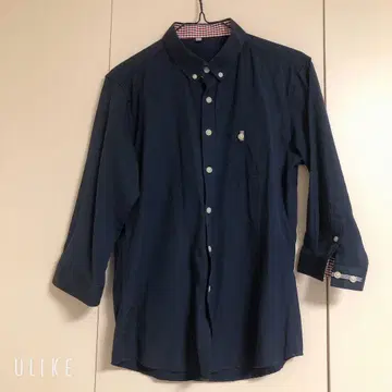 여름옷 버튼 다운 칼라 셔츠 7부 기장 네이비
